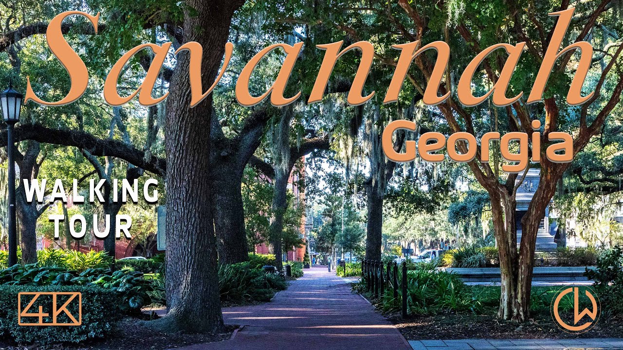 Immersive street-level walking tour through Savannah, GA, United States, showcasing authentic urban landscapes, local architecture, and the vibrant atmosphere of the city's neighborhoods
