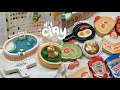 making clay trinket dishes and magnets🍳🍉🍓✨ using air dry clay / no bake
