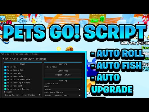 [BEST NEW] PETS GO! Script Pastebin - (ROBLOX) *Auto Roll, Auto Fish, & Auto Upgrade*