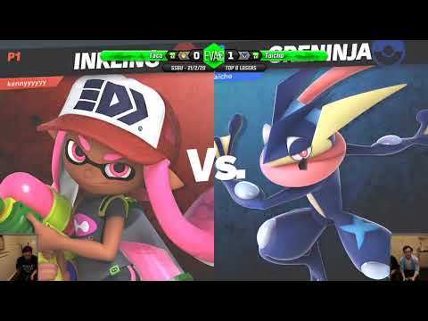 EVAC 21/2/20 - SSBU - Taco (Inkling) vs DF | Taicho (Greninja) - Losers Quarters
