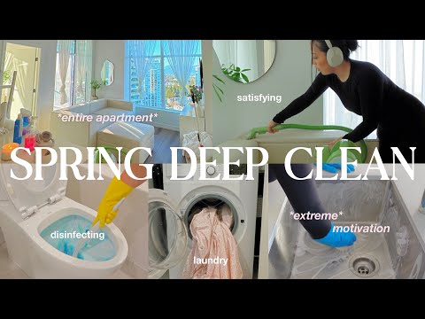 extreme SPRING DEEP CLEAN motivation ???? productive *reset routine*+ organize my ENTIRE apartment 2024