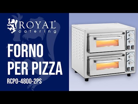 Video - Forno per pizza - 2 camere - 4.750 W - Ø 40 cm - Pietra refrattaria - Royal Catering