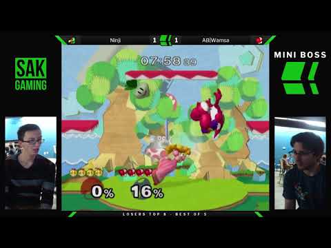 Mini Boss 2 Losers Top 8 - Ninji (Fox/Falco/Peach/Sheik) vs Wamsa (Yoshi)