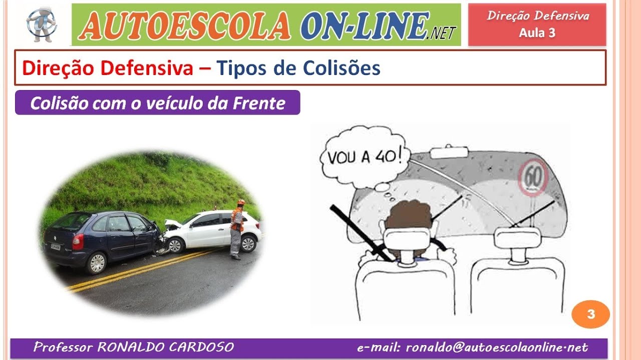 26 DIREÇÃO DEFENSIVA - Dirigindo em Condições Adversas; Tipos de Colisões e como evitá-las