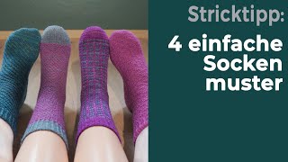 4 einfache Sockenmuster