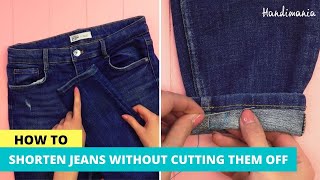 Hem Your Jeans Without Cutting Original Hem - EASY SEWING TIP