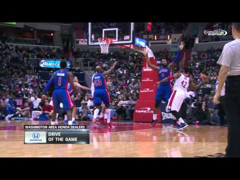 Nene Fakes the Pass & Slams it Down | Pitsons vs Wizards | February 28, 2015 | NBA 2014-15 Season