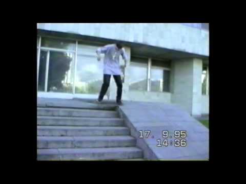 Russian rally driver skates in ramp (rare video). Sankt-Petersburg Russia