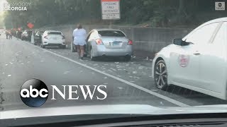 Drivers pull over to grab flying money on Georgia highway