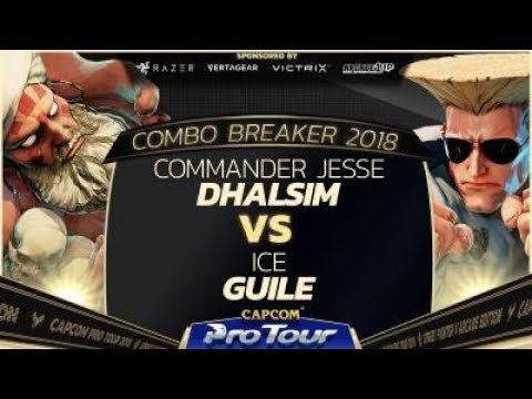 Commander Jesse (Dhalsim) vs. Ice (Guile) - Combo Breaker 2018 Pools - Day 2 - SFV - CPT 2018