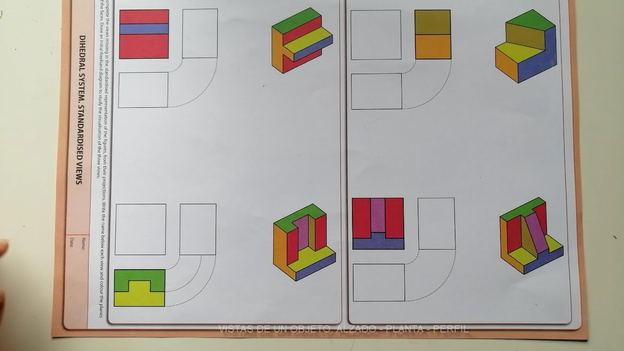 Actividad 1. Unidad 9. Vistas diédrico. Alzado Planta y Perfil
