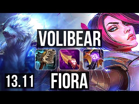 VOLIBEAR vs FIORA (TOP) | 6 solo kills, 300+ games | KR Master | 13.11