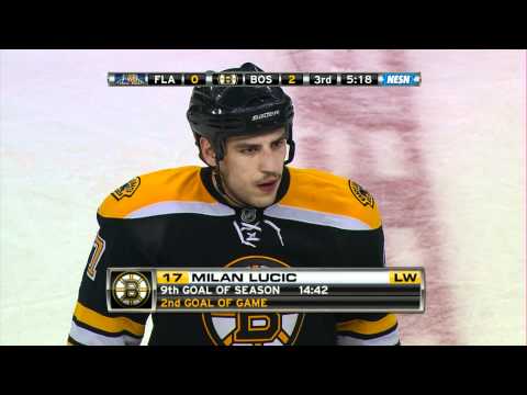 Milan Lucic scores a natural hat trick vs Florida 11/18/10 1080p HD