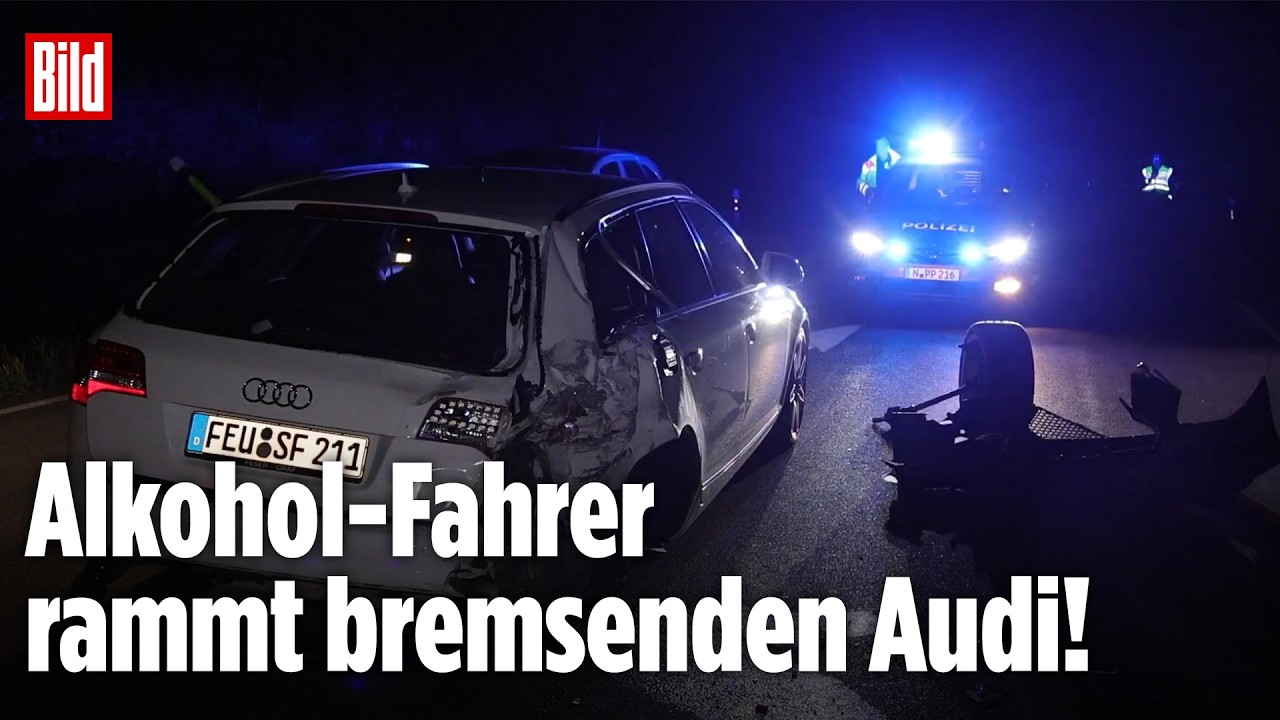 BAYERN: Alkohol-Fahrt führt zu Crash auf der B14 – Zwei Verletzte!