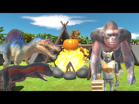 SCOUT SPINOSAURUS + C DINOS VS SCOUT GORO + PRIMATES ANIMAL - REVOLT BATTLE SIMULATOR