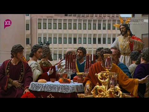 Semana Santa 2015, Jueves Santo, Sagrada Cena a su paso por Alameda Principal, 101tv Málaga