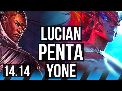 LUCIAN vs YONE (MID) | Penta, 17/2/9, 50k DMG, Legendary, Rank 15 Lucian | EUW Challenger | 14.14