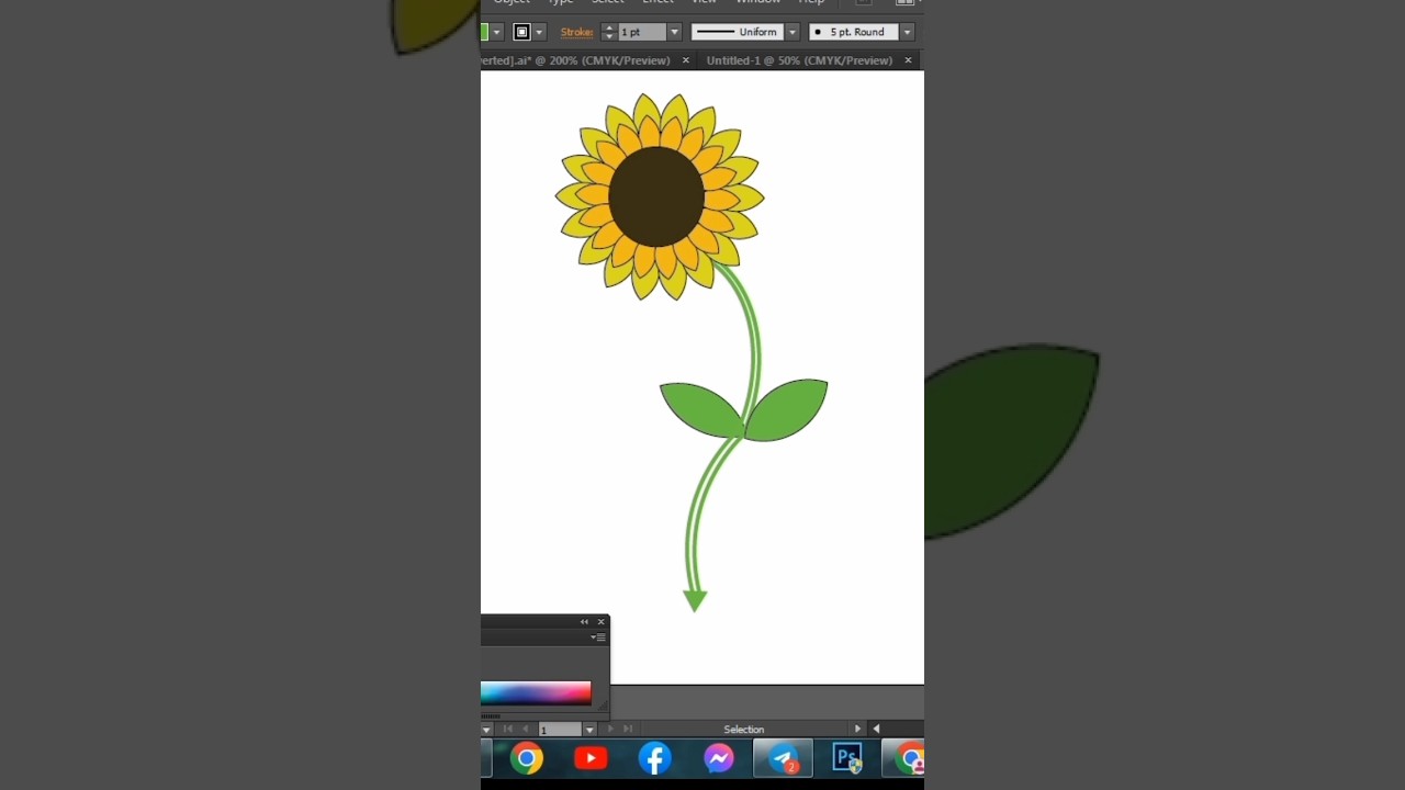 🔴Draw A Sun-Flower.Use It To Create Adobe Illustrator.#shorts #illustrator #sunflower #itgd #tiktok