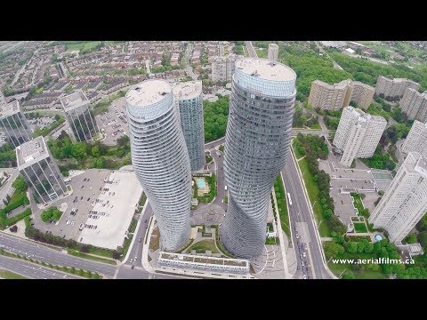 Drone view of the city of Mississauga, O