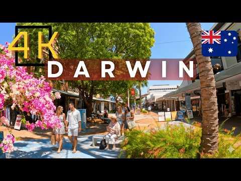 Darwin CBD Walking Tour (4K) | Dry Season | Northern Territory, Australia 🇦🇺