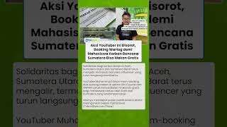 Aksi YouTuber Ini Disorot, Booking Warteg Demi Mahasiswa Korban Bencana Sumatera Bisa Makan Gratis