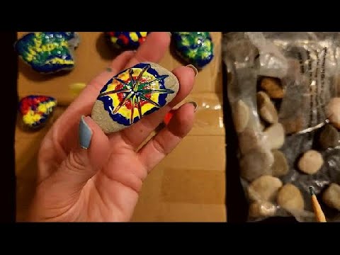 ASMR | Trying a Tie-Dye Rock Art Set (Soft Spoken)