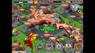 Dragonvale breeding and hatching the Coldforge Dragon!