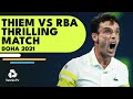 Gripping Dominic Thiem vs Roberto Bautista Agut Match: Doha 2021 Extended Highlights