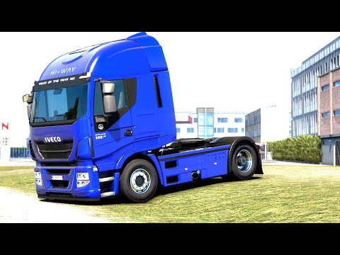 ETS 2 - Iveco Stralis Hi-Way Transporting a Backhoe from Florence to Livorno