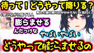 初めてのガスバッグで飛び立ってみるも降り方が分からずパニックになるのせさんとそれを見守るひなーのｗｗｗ【ARK/一ノ瀬うるは/橘ひなの/ぶいすぽ/切り抜き】