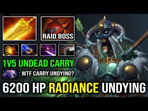 EPIC 1v5 Undead Radiance 6200 HP Undying Super Tank with Silver Edge + Heart Tarrasque 7.30c Dota 2