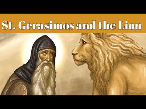 St. Gerasimos of the Jordan River and the Lion