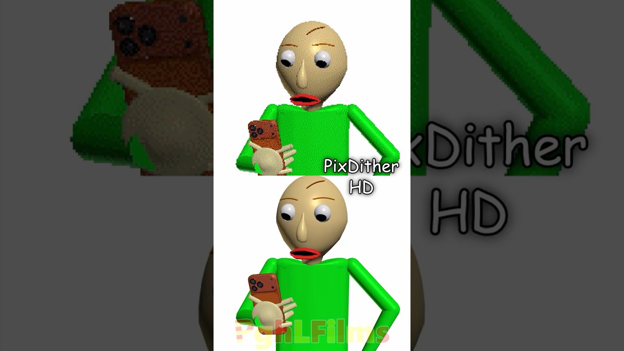 Baldi PixDither Effect Comparison!! #baldisbasics #baldi #pghlfilms #animation #roblox