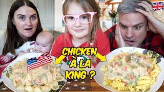 Brits Try Chicken à la King for the first time! (Like a Hug from Grandma) !
