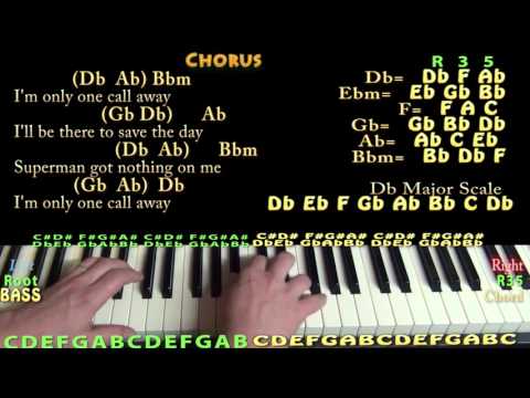One Call Away (Charlie Puth) Piano Cover Lesson in Db with Chords/Lyrics