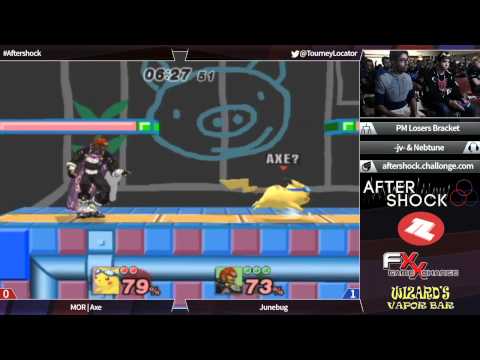 Aftershock PM - MOR Axe (Marth, Pikachu) vs Junebug (Diddy, Ganon) - Losers Semifinals