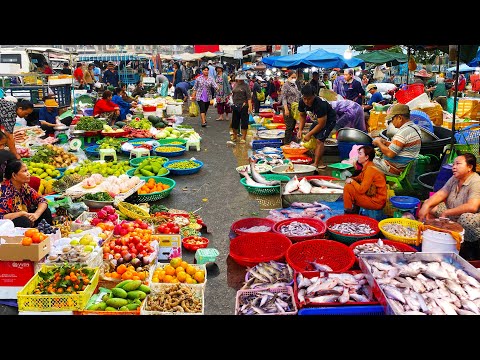 Amazing Inside Place! Cambodian Food Market Tour 2025 - Morning Exploring Chbar Ampov Market