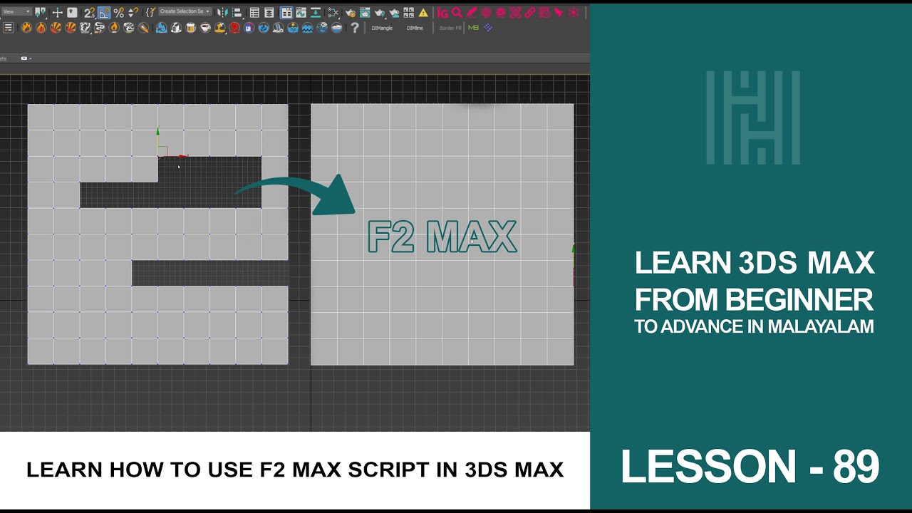 3Ds Max Tutorial Lesson 89 / Learn How To Use F2 Max Script In 3ds Max