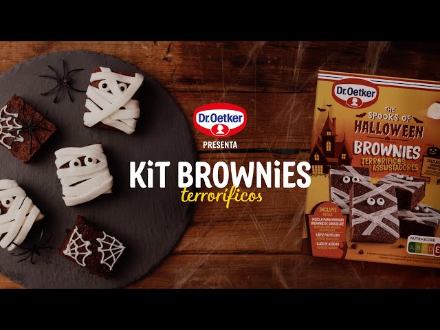 Vídeo relacionado con DR. OETKER - Kit de Brownies de Halloween, Preparado de Brownies de Chocolate, Decoración para Halloween, Incluye Mezcla para Hornear + Lápiz Pastelero + Ojos de Azúcar