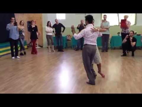 Sebastián Achaval and Roxana Suarez - Enrosques, argentine tango lesson (2014 Riga Tango Fiesta, LV)