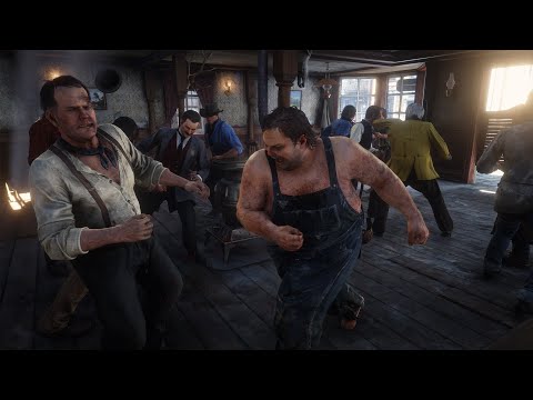 Epic Last Man Standing Bar Brawl Red Dead Redemption 2 NPC Fight