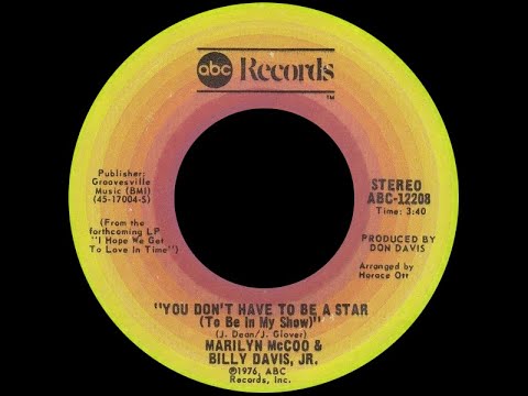 Thumbnail for Marilyn McCoo & Billy Davis Jr. ‎– You Don't Have To Be A Star (To Be In My Show) ℗ 1976 by The 5th Dimension, Sting