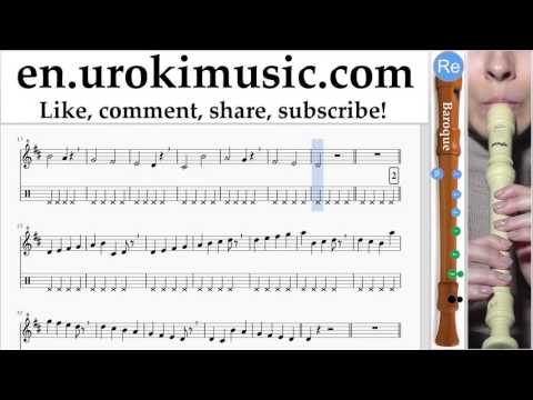 Recorder lessons (B.) Shakira - Waka Waka Part#1 um-352
