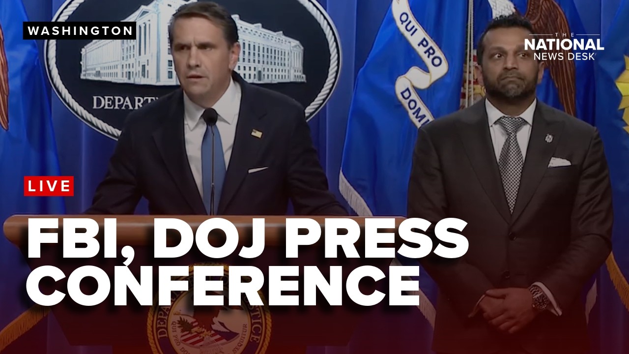 Acting Attorney General Todd Blanche and FBI Director Kash Patel hold a press conference