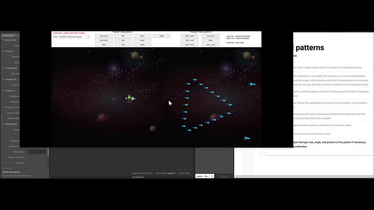 Bullet Hell Pattern Maker: Construct 3 template