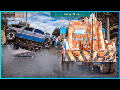 *CRAZY* Cars Tow Mater Crashes Ep.16 – GTA 5