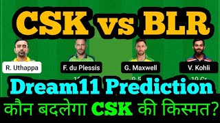 CSK vs BLR Dream11 Prediction|CSK vs BLR Dream11|CSK vs BLR Dream11 Team|