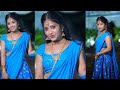 Kristen Ravali Latest Hot Blue Saree Images Collections 2023 Actress Hot Vertical Close Up Video