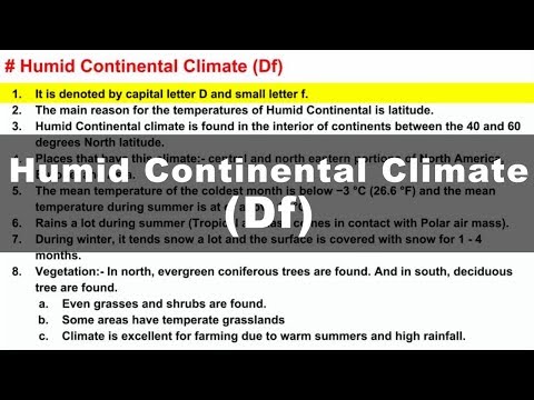 Koppen Scheme - Humid Continental Climate (Df) | UPSC IAS Geography