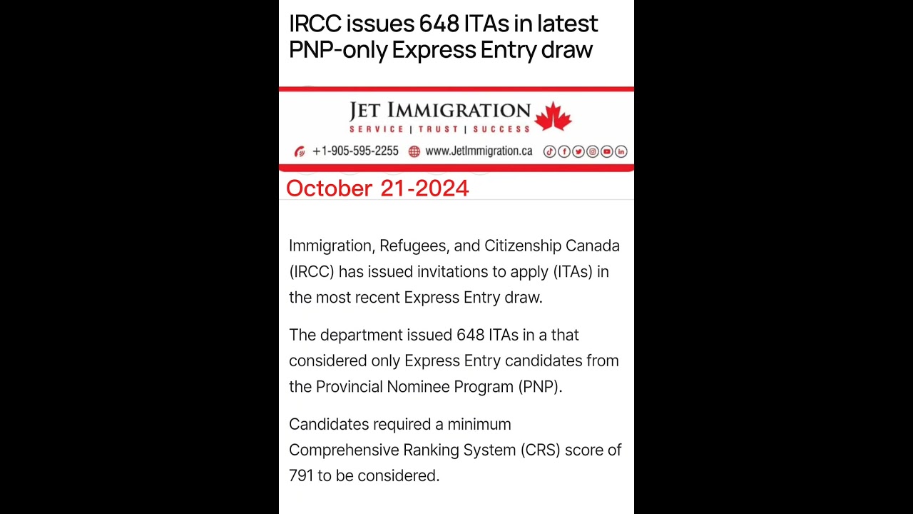 Canada 🇨🇦 PNP-Express Entry Draw. For any assistance or Processing  contact us at +1 437 376 2255